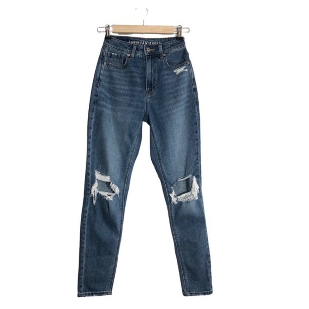 American Eagle Outfitters Ripped‎ Mom Comfort Stretch Waistband Jean 000 Regular